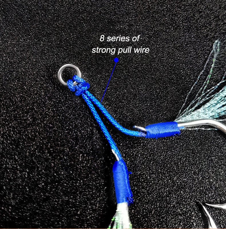 high carbon steel hand made saltwater double hooks Jigging Hook with barb jigging twin assist hooks