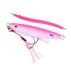 14g 28g 40g 60g 80g Small Sea Boat Fishing Lures Long Cast Luminous Jig Lead Lure Slow Jigging Bait With 1/0# Hook